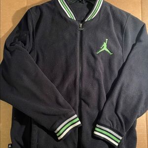 Air Jordan Black Fleece Jacket (Chlorophyll Green, Gray, White trim)